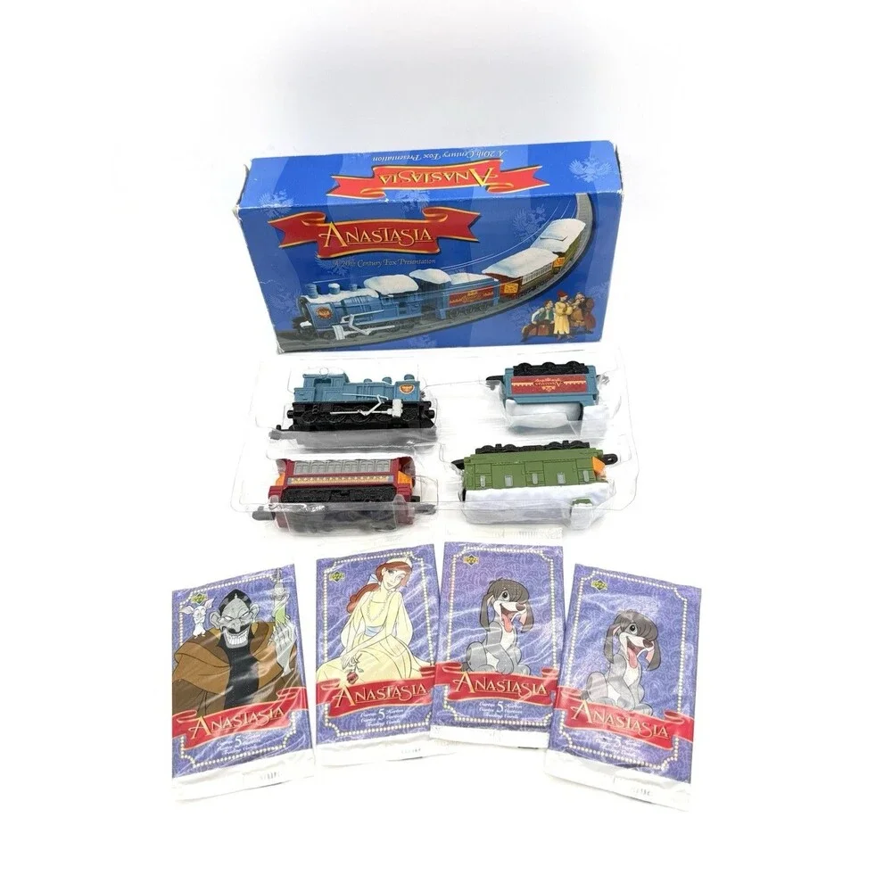 Lot of 4 Upper Deck Anastasia Trading Card Packs NEW‎ + Train Toy Vintage 90s